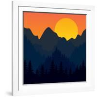 Evening Mountains Forest-Zolotnyk Mariana-Framed Art Print