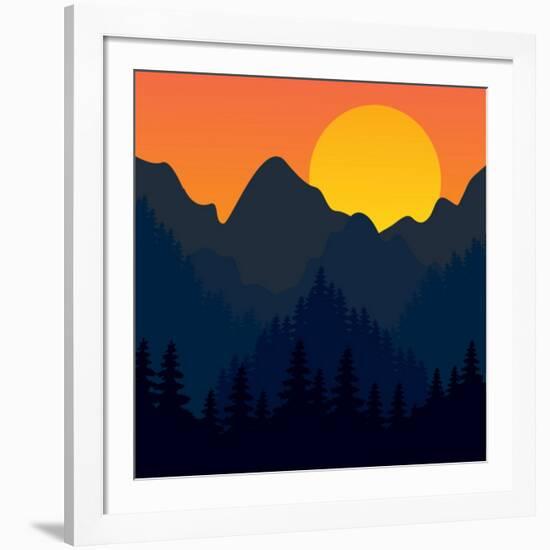 Evening Mountains Forest-Zolotnyk Mariana-Framed Art Print