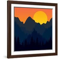 Evening Mountains Forest-Zolotnyk Mariana-Framed Art Print