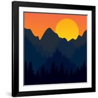 Evening Mountains Forest-Zolotnyk Mariana-Framed Art Print