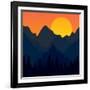 Evening Mountains Forest-Zolotnyk Mariana-Framed Art Print