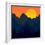 Evening Mountains Forest-Zolotnyk Mariana-Framed Art Print