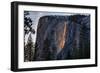 Evening of Fire, Horsetail Falls, Yosemite National Park, Rare Light-Vincent James-Framed Photographic Print