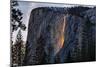 Evening of Fire, Horsetail Falls, Yosemite National Park, Rare Light-Vincent James-Mounted Photographic Print