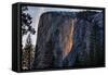Evening of Fire, Horsetail Falls, Yosemite National Park, Rare Light-Vincent James-Framed Stretched Canvas