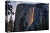Evening of Fire, Horsetail Falls, Yosemite National Park, Rare Light-Vincent James-Stretched Canvas
