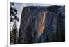 Evening of Fire, Horsetail Falls, Yosemite National Park, Rare Light-Vincent James-Framed Photographic Print