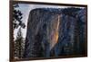 Evening of Fire, Horsetail Falls, Yosemite National Park, Rare Light-Vincent James-Framed Photographic Print