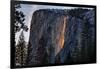 Evening of Fire, Horsetail Falls, Yosemite National Park, Rare Light-Vincent James-Framed Photographic Print