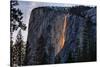 Evening of Fire, Horsetail Falls, Yosemite National Park, Rare Light-Vincent James-Stretched Canvas