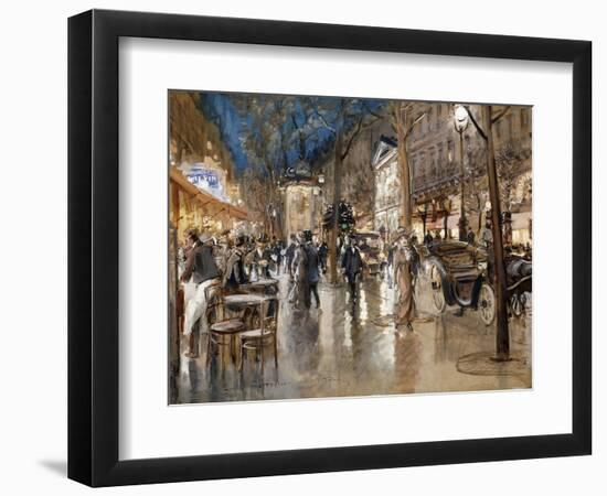 Evening on a Parisian Boulevard-Georges Stein-Framed Giclee Print