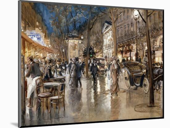 Evening on a Parisian Boulevard-Georges Stein-Mounted Giclee Print