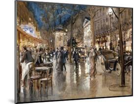 Evening on a Parisian Boulevard-Georges Stein-Mounted Giclee Print
