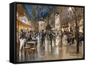 Evening on a Parisian Boulevard-Stein Georges-Framed Stretched Canvas