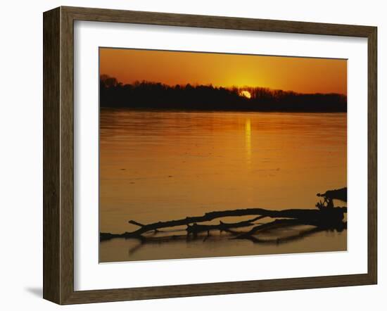 Evening on Missouri River, Callaway County, Missouri, USA-Charles Gurche-Framed Premium Photographic Print