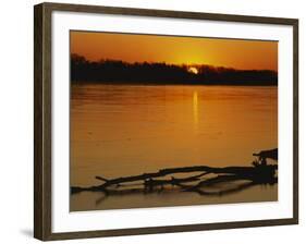 Evening on Missouri River, Callaway County, Missouri, USA-Charles Gurche-Framed Photographic Print