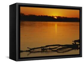 Evening on Missouri River, Callaway County, Missouri, USA-Charles Gurche-Framed Stretched Canvas