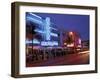 Evening on Ocean Drive, South Beach, Miami, Florida, USA-Robin Hill-Framed Premium Photographic Print