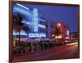 Evening on Ocean Drive, South Beach, Miami, Florida, USA-Robin Hill-Framed Premium Photographic Print