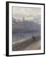 Evening on the River Liffey with St John's Church in Distance, 1905-Rose Maynard Barton-Framed Giclee Print