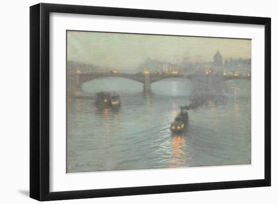 Evening on the Seine, C.1888 (Pastel on Prepared Canvas)-Birge Harrison-Framed Giclee Print
