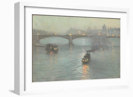 Evening on the Seine, C.1888 (Pastel on Prepared Canvas)-Birge Harrison-Framed Giclee Print