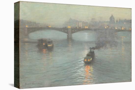 Evening on the Seine, C.1888 (Pastel on Prepared Canvas)-Birge Harrison-Stretched Canvas