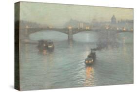 Evening on the Seine, C.1888 (Pastel on Prepared Canvas)-Birge Harrison-Stretched Canvas