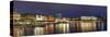 Evening Panorama of Hamburg from Alster Lake-bbsferrari-Stretched Canvas