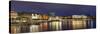 Evening Panorama of Hamburg from Alster Lake-bbsferrari-Stretched Canvas