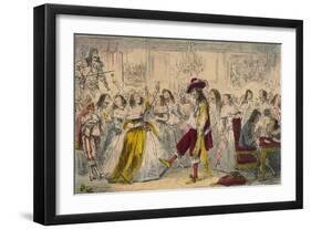 Evening Party - Time of Charles Ii, 1850-John Leech-Framed Giclee Print