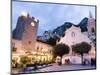 Evening, Piazza Ix Aprile, Torre Dell Orologio, Church of San Giuseppe, Taormina, Sicily, Italy-Martin Child-Mounted Photographic Print