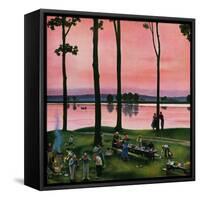 "Evening Picnic", August 18, 1951-John Falter-Framed Stretched Canvas