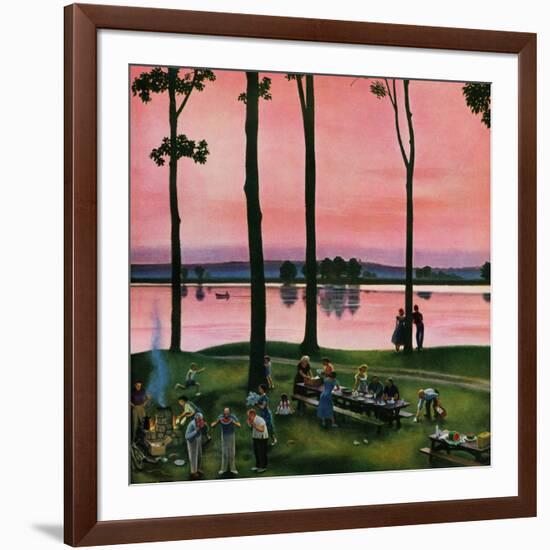 "Evening Picnic", August 18, 1951-John Falter-Framed Giclee Print