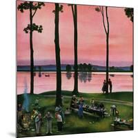 "Evening Picnic", August 18, 1951-John Falter-Mounted Giclee Print