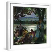 "Evening Picnic," June 4, 1949-John Falter-Framed Giclee Print