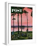 "Evening Picnic" Saturday Evening Post Cover, August 18, 1951-John Falter-Framed Giclee Print