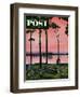 "Evening Picnic" Saturday Evening Post Cover, August 18, 1951-John Falter-Framed Premium Giclee Print