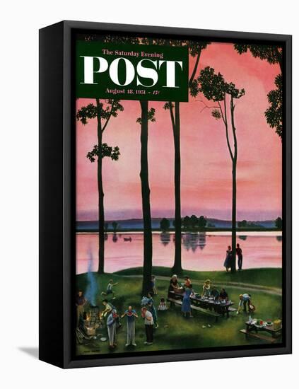 "Evening Picnic" Saturday Evening Post Cover, August 18, 1951-John Falter-Framed Stretched Canvas