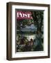 "Evening Picnic," Saturday Evening Post Cover, June 4, 1949-John Falter-Framed Giclee Print