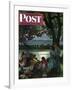 "Evening Picnic," Saturday Evening Post Cover, June 4, 1949-John Falter-Framed Giclee Print