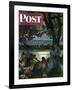 "Evening Picnic," Saturday Evening Post Cover, June 4, 1949-John Falter-Framed Giclee Print