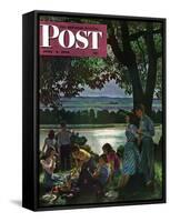 "Evening Picnic," Saturday Evening Post Cover, June 4, 1949-John Falter-Framed Stretched Canvas