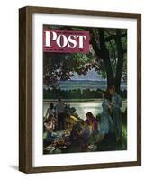 "Evening Picnic," Saturday Evening Post Cover, June 4, 1949-John Falter-Framed Giclee Print