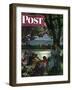 "Evening Picnic," Saturday Evening Post Cover, June 4, 1949-John Falter-Framed Giclee Print