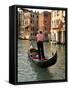 Evening Picture of a Gondolier on the Grand Canal, Venice, Veneto, Italy, Europe-Peter Richardson-Framed Stretched Canvas