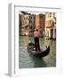 Evening Picture of a Gondolier on the Grand Canal, Venice, Veneto, Italy, Europe-Peter Richardson-Framed Photographic Print