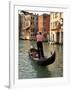 Evening Picture of a Gondolier on the Grand Canal, Venice, Veneto, Italy, Europe-Peter Richardson-Framed Photographic Print