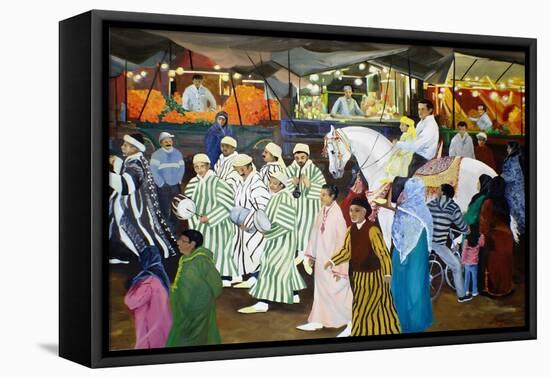 Evening Pocession, Marrakech-Jeanne Maze-Framed Stretched Canvas