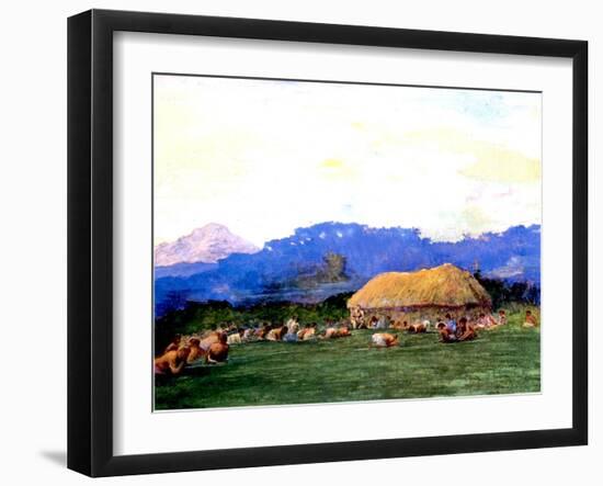 Evening Prayer in Devil Country, Fiji, 1891-John La Farge-Framed Giclee Print